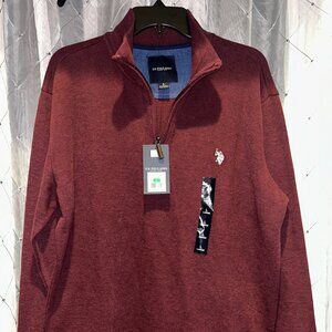 US Polo Assn. Long Sleeve 1/4 Zip Pullover Sweater Men Size L NWT